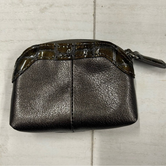 Brighton Coin Purse Brown Pebble Leather with Crocodile trim & heart accent EUC‎ - Picture 3 of 10